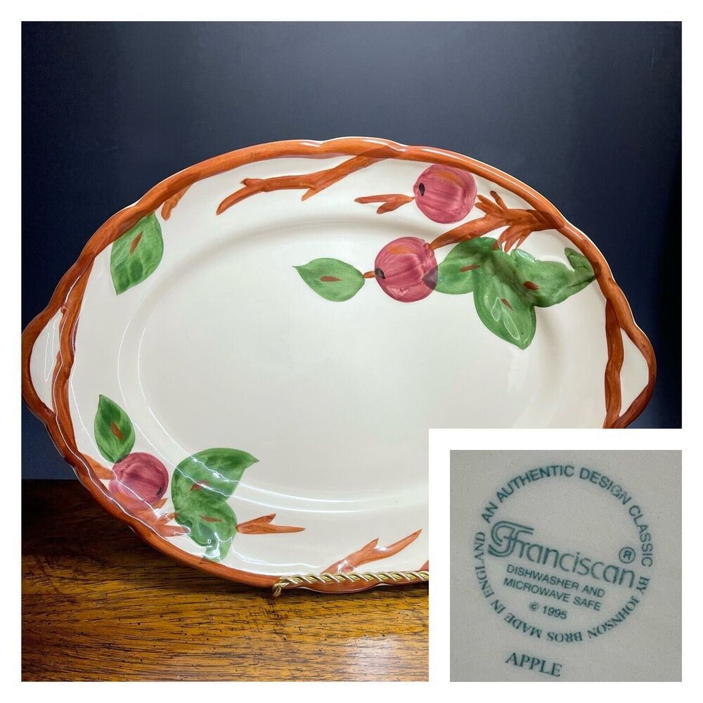 Franciscan Johnson Bros 1995 ENGLAND Apple Platter Serving Plate 14”x10”